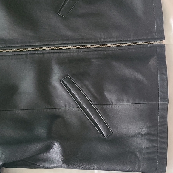 Genuine leather soft black vintage jacket large - Picture 3 of 12